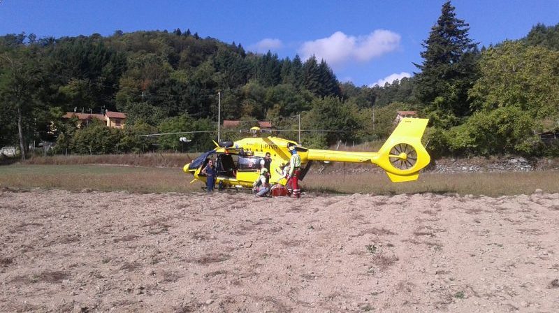 Uomo ferito a Migliana, intervento del Pegaso
