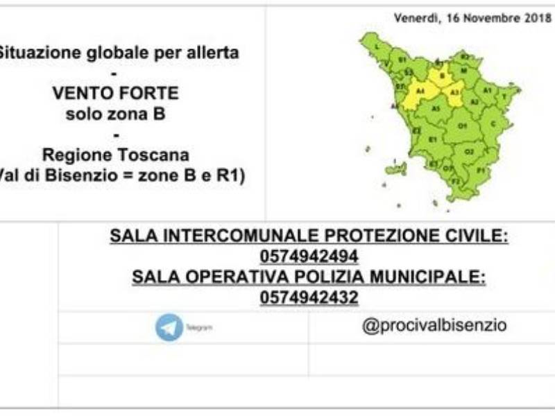 Avviso maltempo: codice giallo  in Toscana