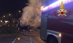 Al fuoco un camion in via degli Olmi