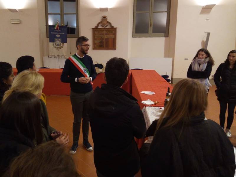 Gli studenti della University of Virginia di Charlottesville in visita a Poggio a Caiano