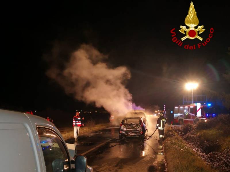 Incidente sulla Cassia, quattro auto coinvolte