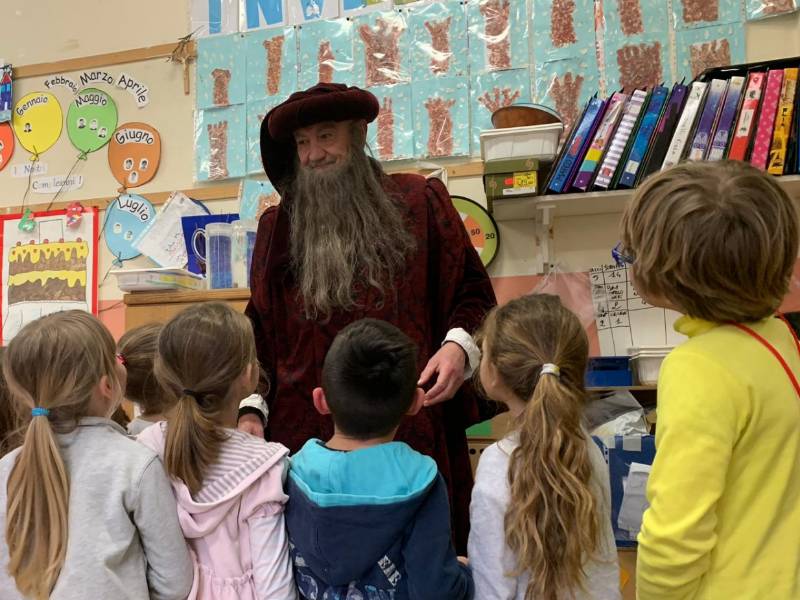Leonardo da Vinci fa visita alle scuole di Poggio a Caiano