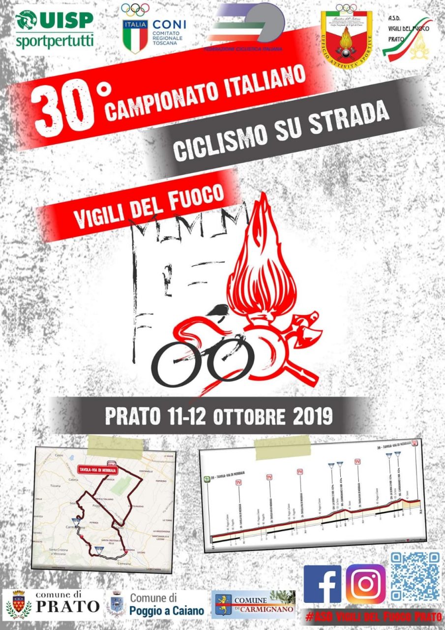 Ciclismo su strada: 30esimo campionato dei vigili del fuoco a Prato