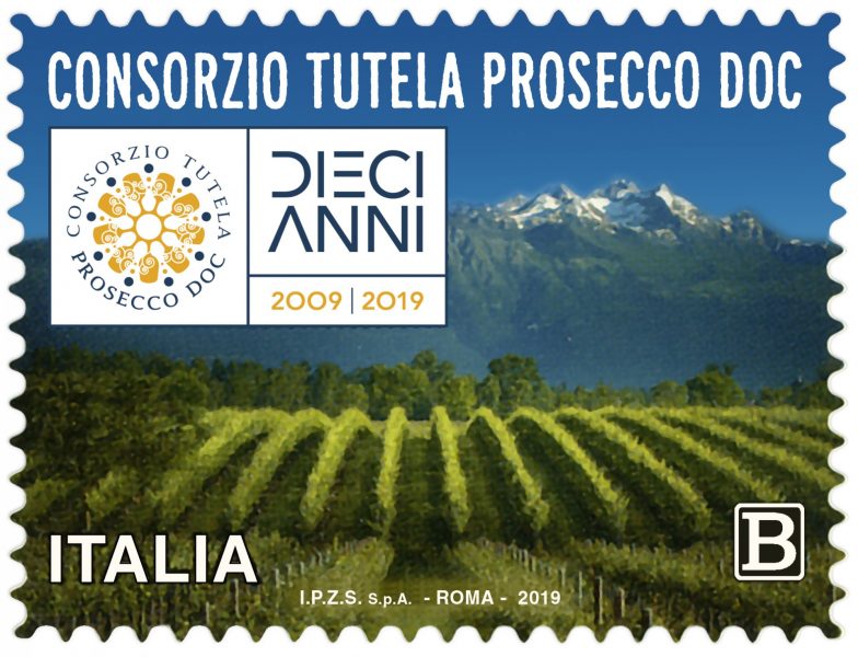 Prosecco: un francobollo in onore dei 10 anni dal riconoscimento Doc
