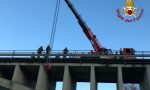 Tronchi incastrati sotto il ponte: intervengono i vigili del fuoco. GUARDA IL VIDEO