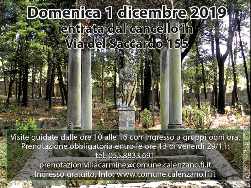 Apertura straordinaria del parco di Villa Carmine