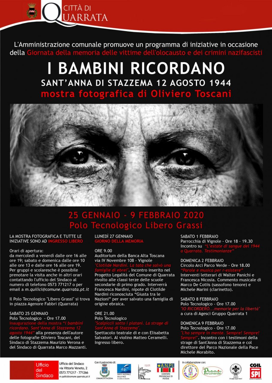 Quarrata, sabato 25 il via alla mostra di Oliviero Toscani per la Giornata della memoria