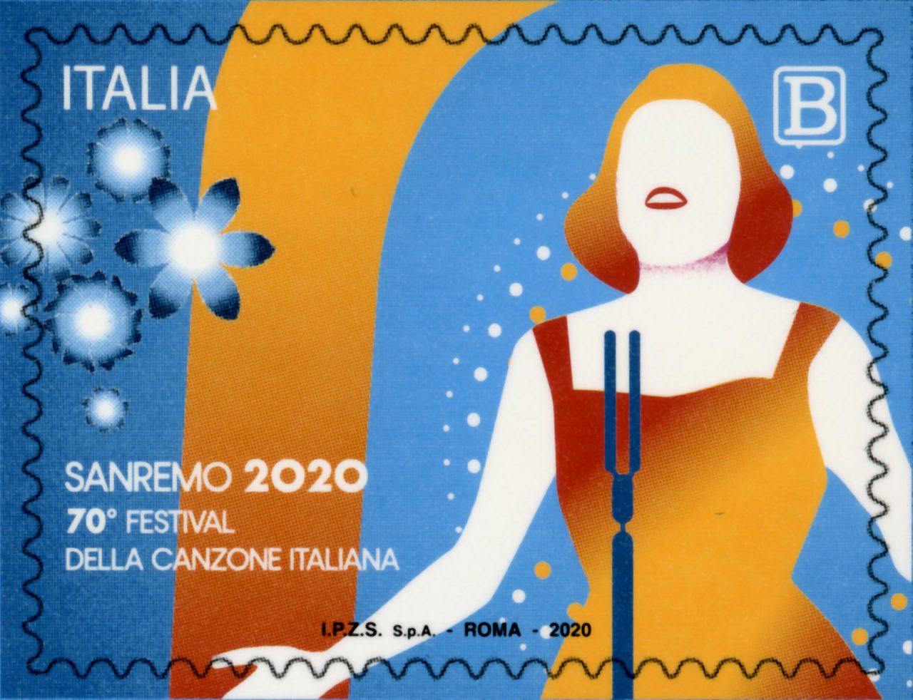Sanremo 2020: un francobollo per celebrare la 70esima edizione
