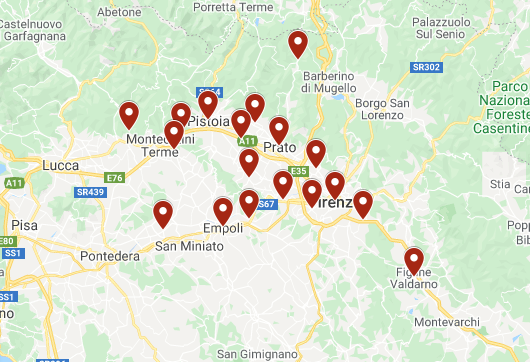 Coronavirus: la mappa dei contagi in Toscana