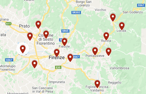 Covid-19: la mappa dei contagi di ieri nella zona fiorentina