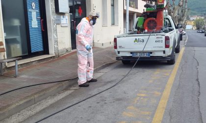 Sanificazione in viale Fratelli Rosselli