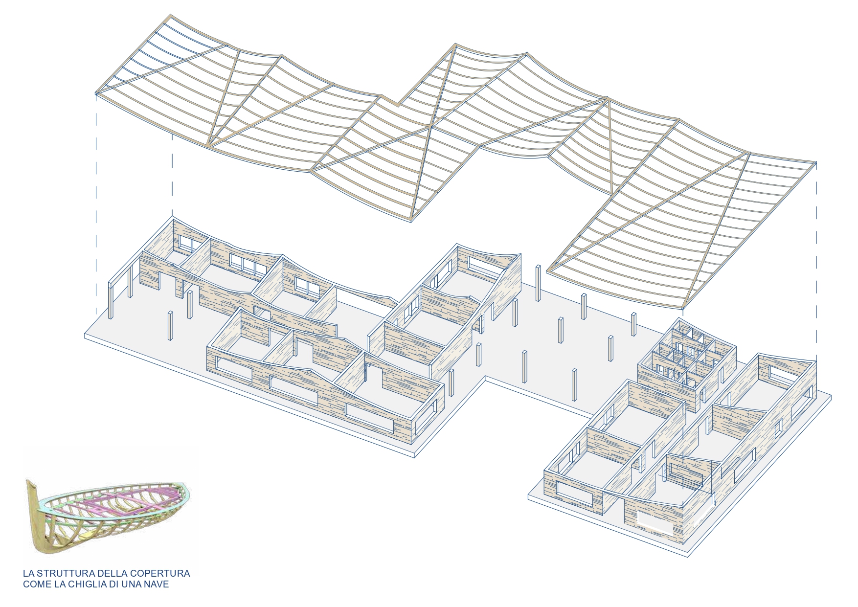 3.6 Progetto Prato_disegni_spaccato assonometrico strutturale