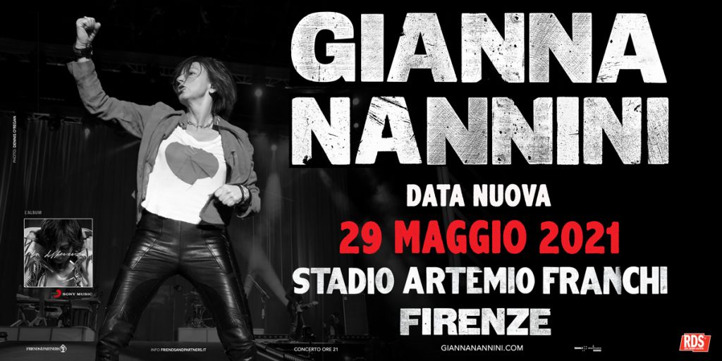 Gianna Nannini: posticipato al 29 maggio 2021 il live speciale allo Stadio Artemio Franchi di Firenze