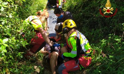 Brutta caduta per un ciclista a Sodarello