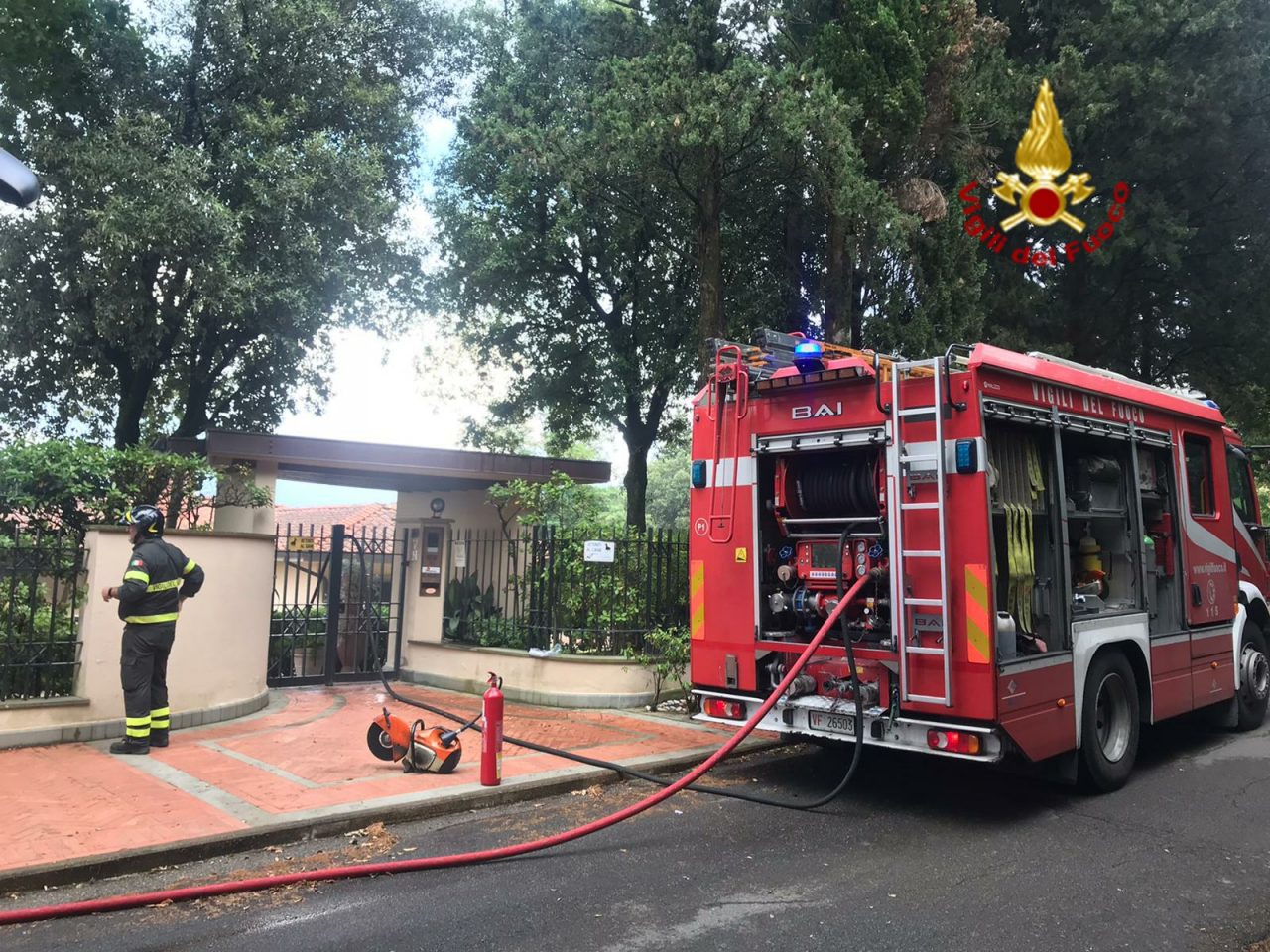 Incendio in una casa a Carmignano
