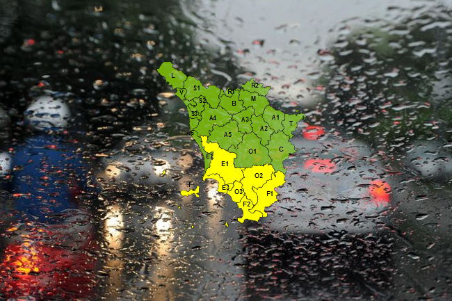 Pioggia e temporali, allerta gialla nel sud della Toscana fino a lunedì