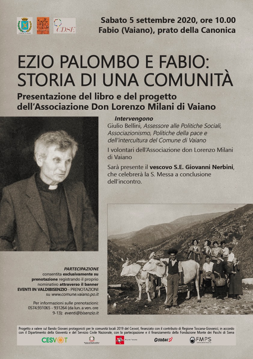 Ezio Palombo e Fabio: storia di una comunità  Sabato 5 settembre a Fabio la presentazione del libro e del progetto