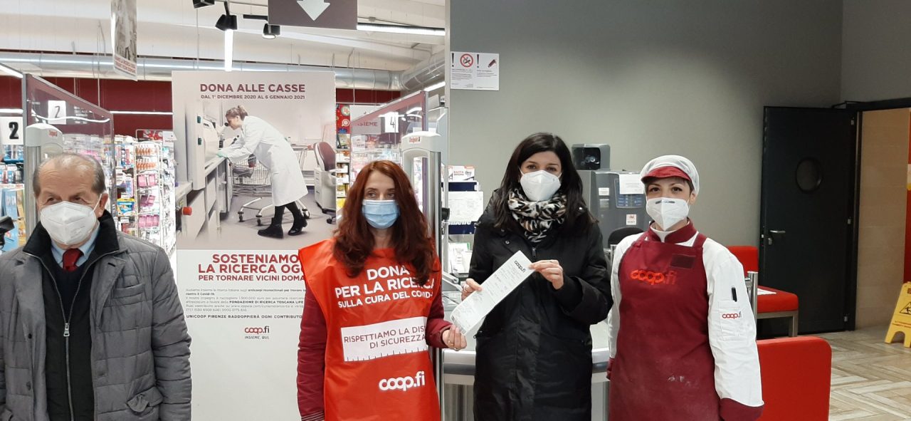 L’assessore regionale all’ambiente e protezione civile Monia Monni dona per la ricerca  e contribuisce alla campagna di Unicoop Firenze