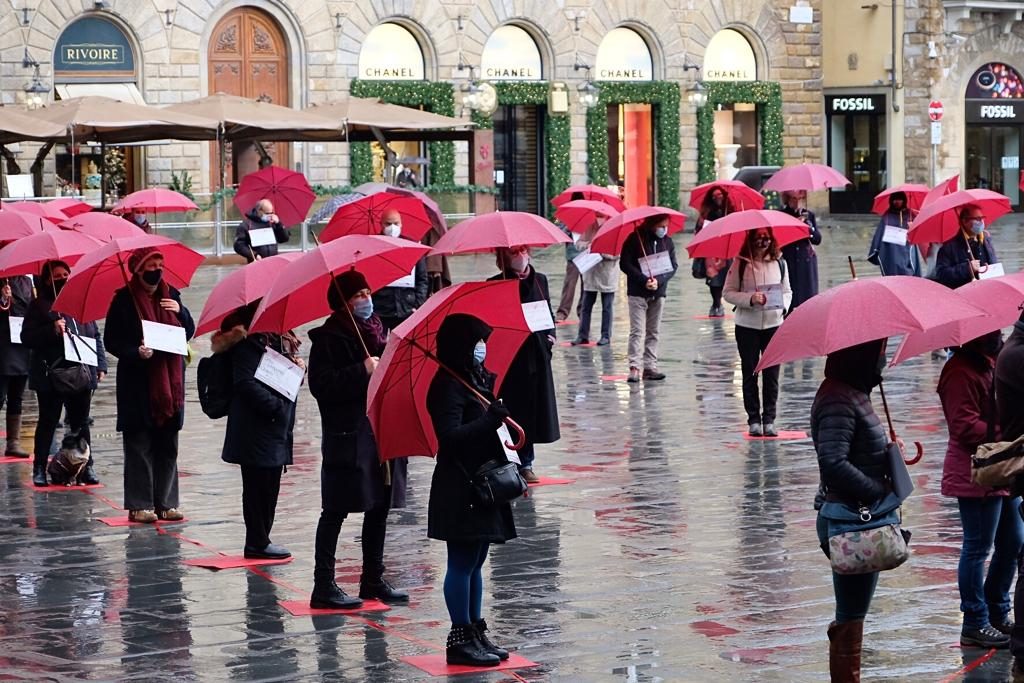 Presidio-installazione dei maestri dell’artigianato artistico di CNA in piazza della Signoria: TUTTE LE FOTO