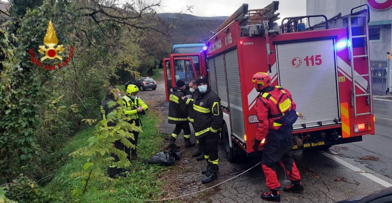 Cane cade nel Bisenzio in zona ponte via Mazzini a Vaiano: ritrovato più a valle privo di vita – LE FOTO