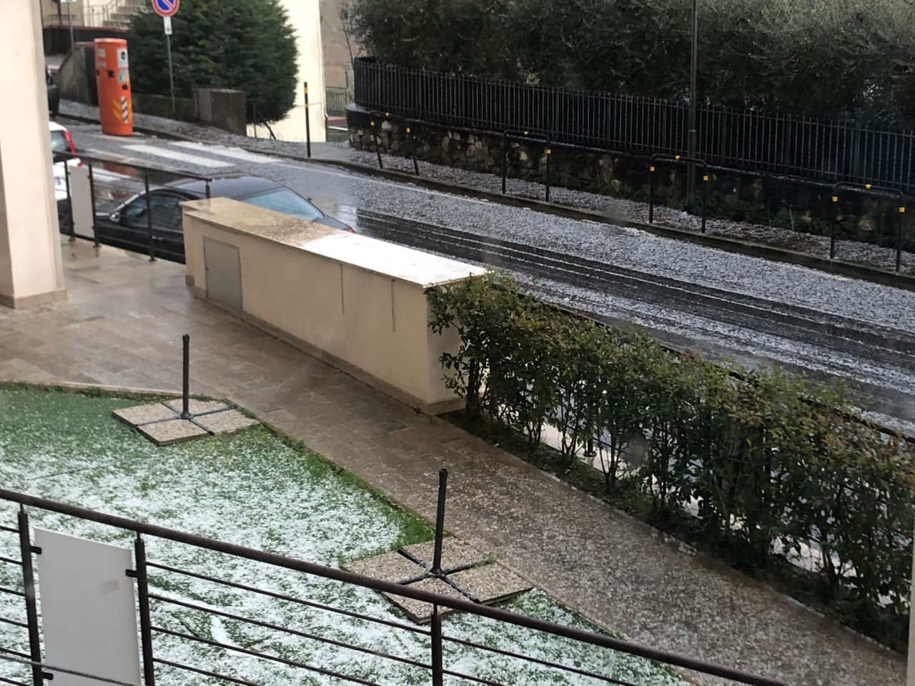 Grandinata a Vaiano nel pomeriggio del 25 gennaio