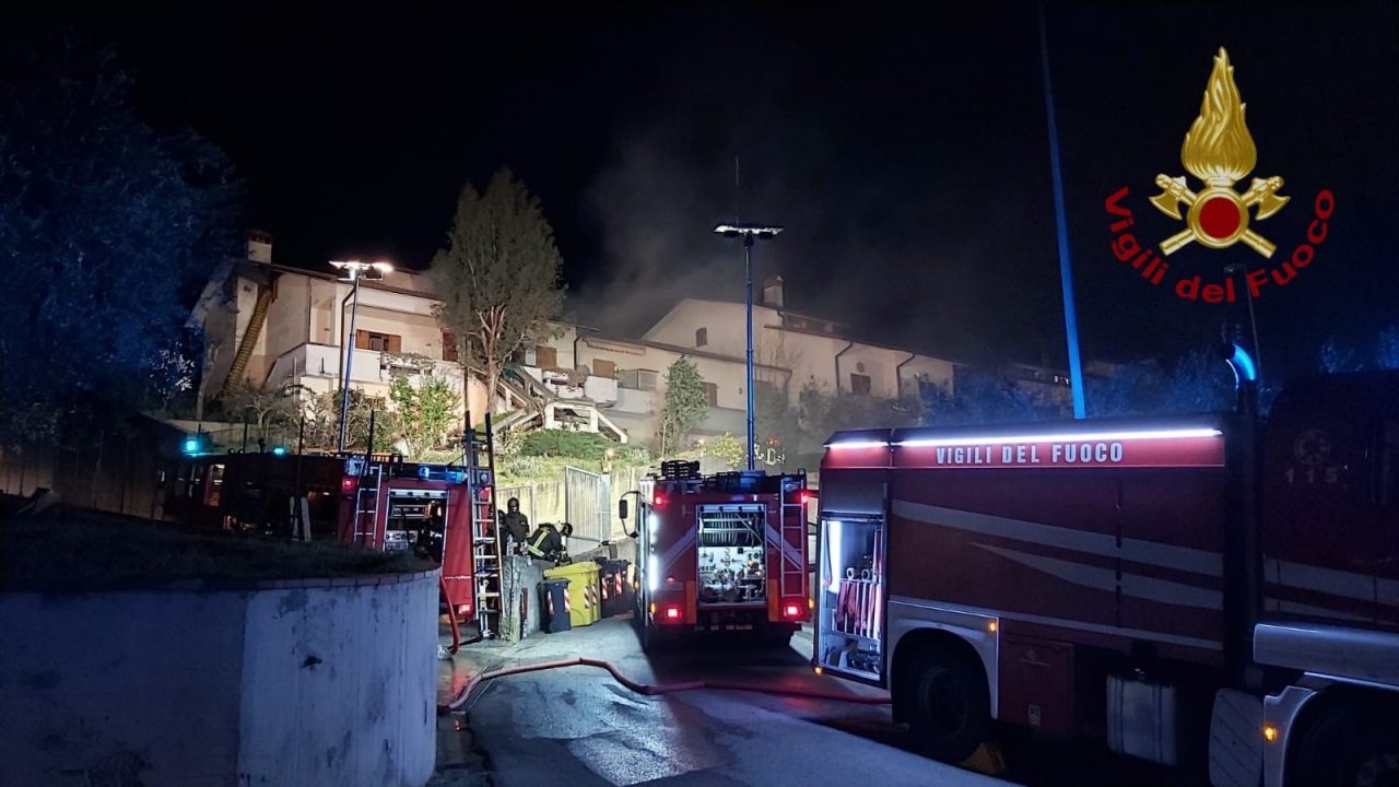 Incendio in via Ettore Majorana a Montemurlo