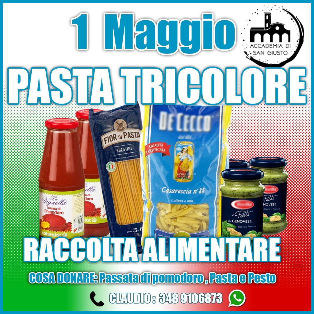Torna la raccolta alimentare del 1 maggio: Pasta tricolore, obiettivo 5 tonnellate di alimenti