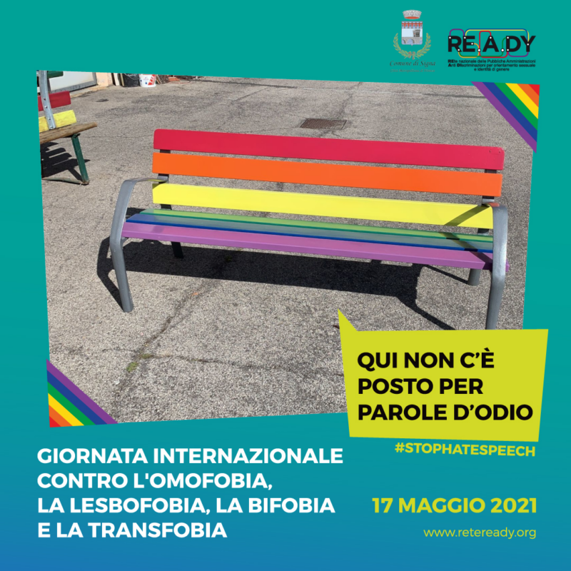 Lunedì 17 maggio sarà inaugurata una panchina arcobaleno a Signa