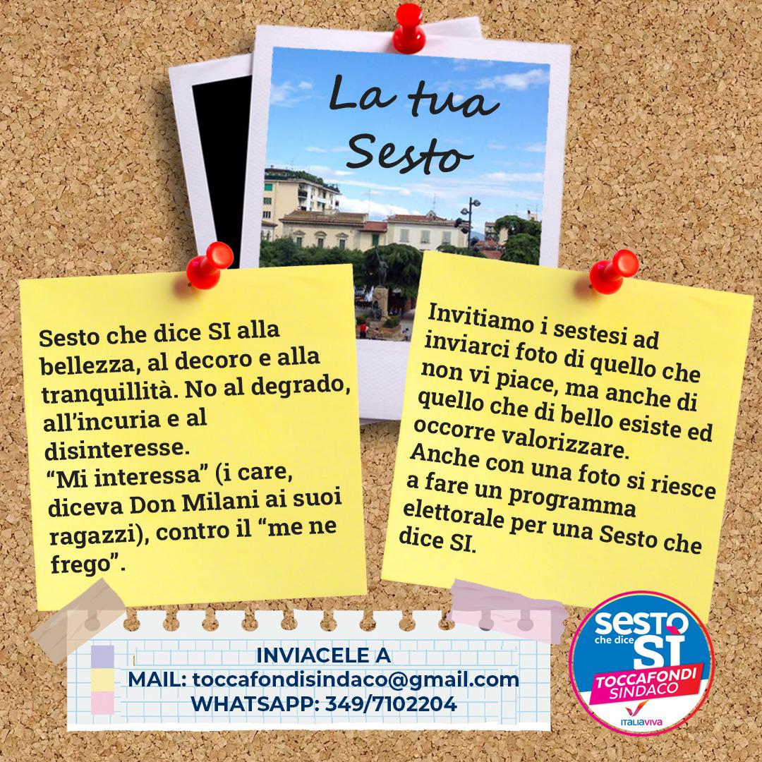 Sesto Fiorentino, Toccafondi (Italia Viva) lancia l’appello ai cittadini: segnalateci con una foto  cosa non funziona ma anche cosa funziona e va valorizzato” – attivo indirizzo mail e numero whatsapp