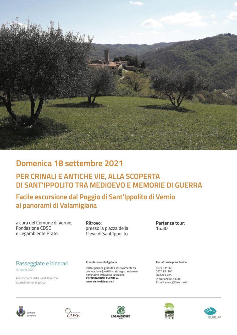 Vernio, per crinali e antiche vie, domenica 18 settembre alla scoperta  di Sant’Ippolito tra Medioevo e memorie di guerra