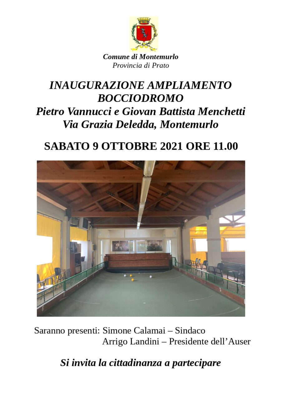 Sabato l’inaugurazione dell’ampliamento del bocciodromo di via Deledda