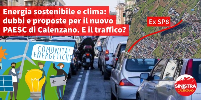 Sinistra per Calenzano contraria al Piano d’azione per l’energia sostenibile e il clima