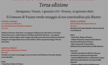 Vaiano, tornano le iniziative dedicate a Lorenzo Bartolini