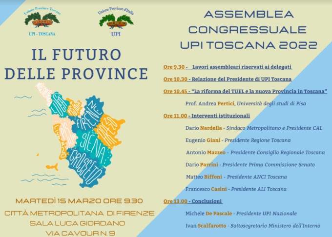 Province, a Firenze gli stati generali toscani: “Con la prima parte del Pnrr già 150 milioni e 120 interventi nelle Province”