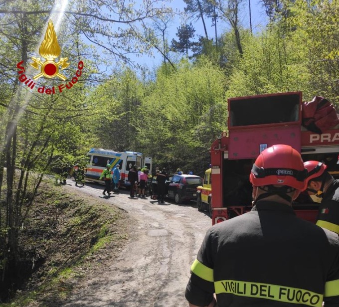 Ciclista cade alla Pieve di Montecuccoli riportando ferite: Vigili del Fuoco, Saf e 118 sul posto