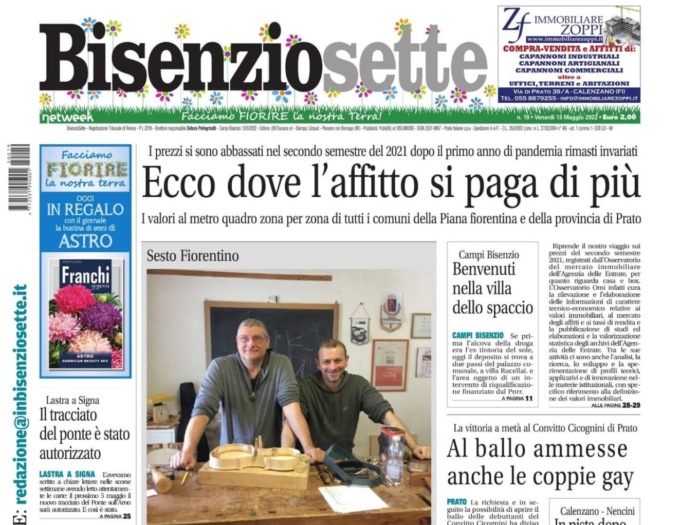 Bisenziosette é in edicola con storie, notizie, approfondimenti da tutti i territori della Piana fiorentina e provincia di Prato