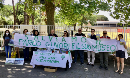 Riapertura del giardino del museo Ginori..in scena la contestazione del Comitato contro la Coop