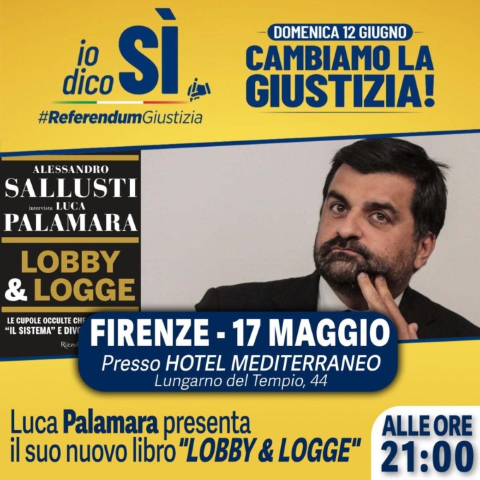 All’Hotel Mediterraneo presentazione del libro “Lobby  e Logge” di Sallusti e Palamara
