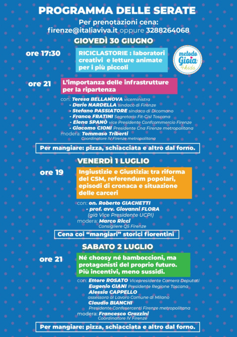 Italia Viva Firenze: da giovedì 30 festa metropolitana a Sesto Fiorentino