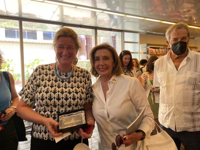 Nancy Pelosi  in visita alla Galleria dell’Accademia di Firenze