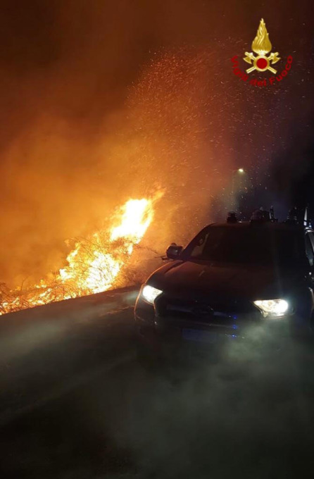 Incendio in via Fratelli Cervi a Montemurlo