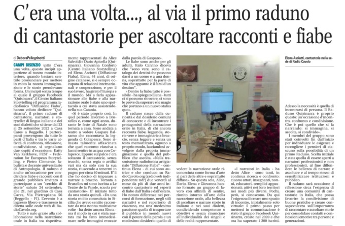 C’era una volta…, al via il primo raduno di cantastorie per ascoltare racconti e fiabe