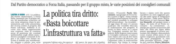 Ricorso contro il ponte sull’Arno, la politica tira dritto: «Basta boicottare»
