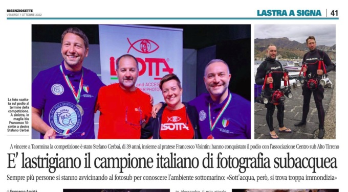 E’ lastrigiano il campione italiano di fotografia subacquea