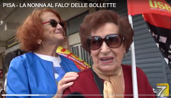 Anche la nonna al falò delle bollette