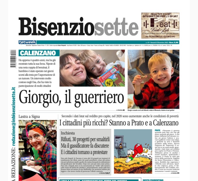 Giorgio il guerriero e tante altre storie di coraggio..BisenzioSette è tornato in edicola