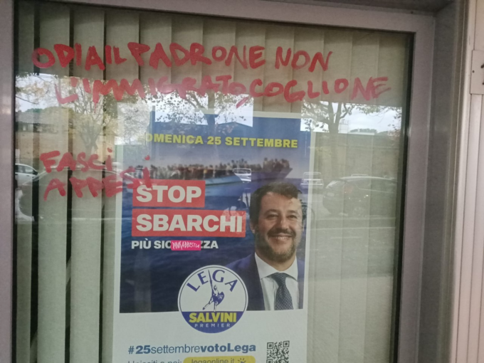 Bussolin, Monaco e Tani (Lega): “Stanotte imbrattate vetrine sede Lega a Firenze. Non ci faremo intimidire da ennesimo atto vandalico”