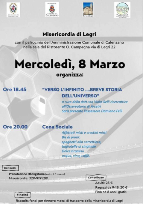 “Verso l’infinito” a Legri l’incontro promosso dalla Misericordia 