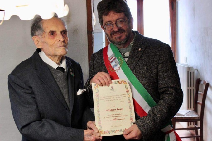 Aliviero Fossi ha compiuto oggi 102 anni: festa grande in Castello 