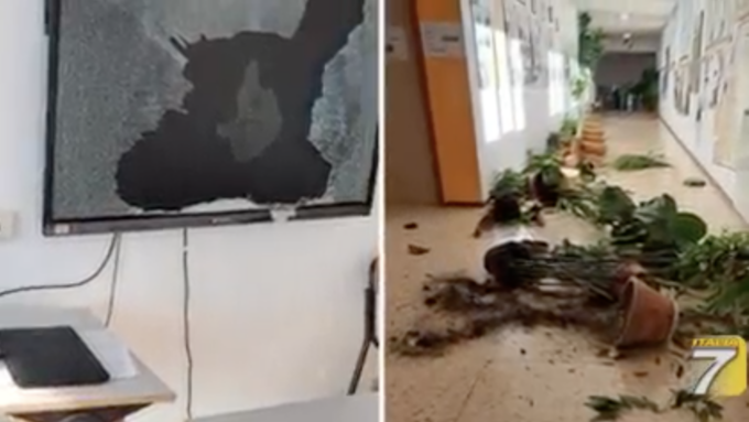 Vandali distruggono istituto, sospettati due studenti